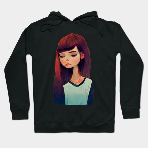 Sad cute girl Hoodie by Style24x7